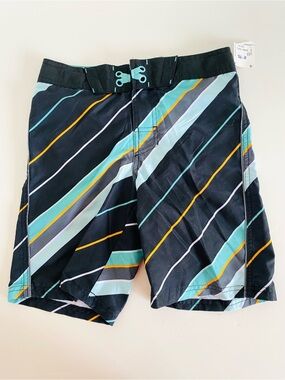 Art Class Multi-Color Striped Swim Trunk Suit Shorts Boy's Sz 10 New Pool Beach